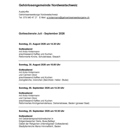 Zeitungsmeldung Juli- September 2026